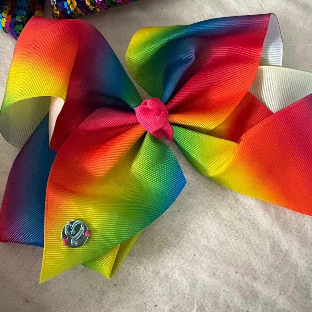 Bundle of 5 Large Size Jojo Siwa Colorful Kids Hair Bows